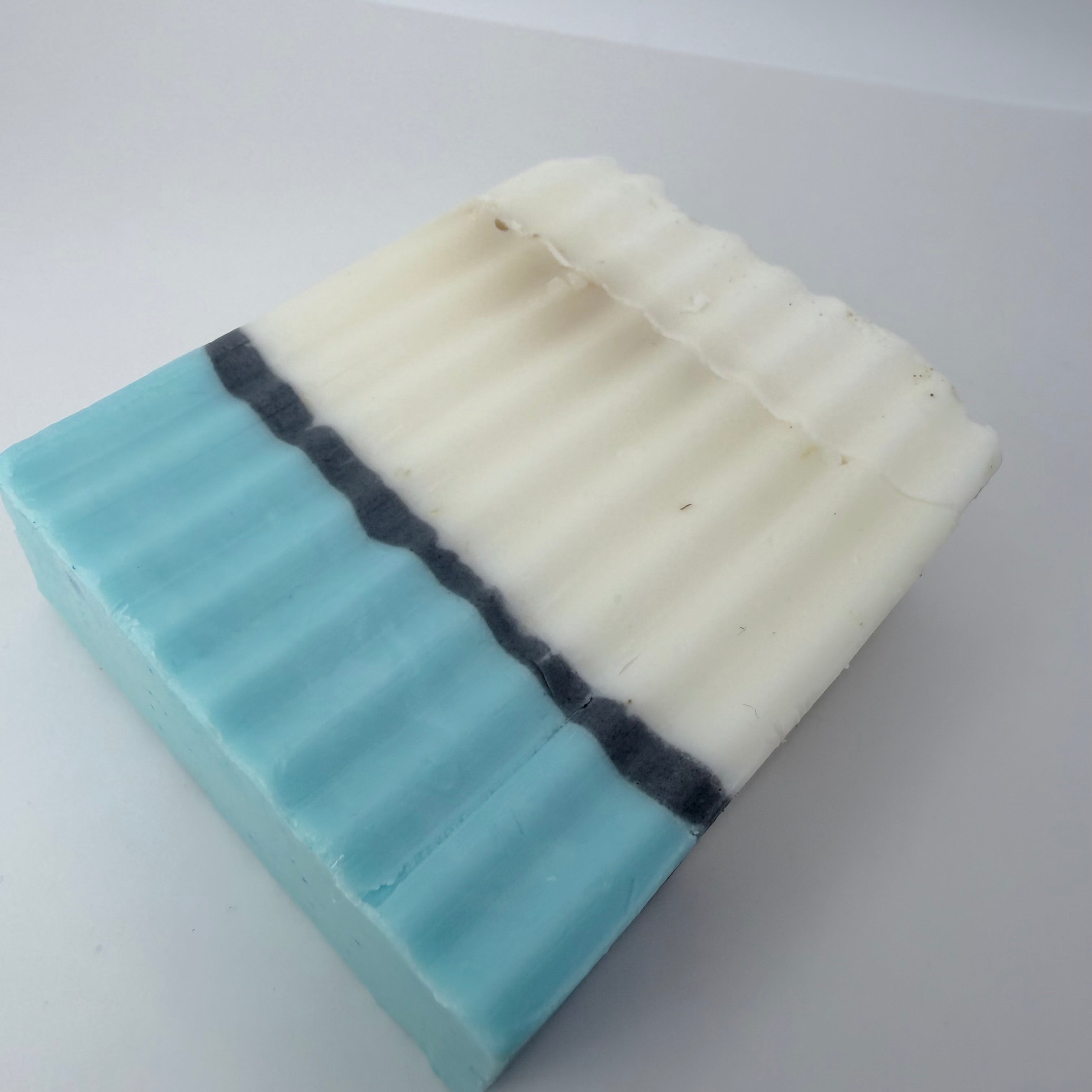 Handmade marshmallow root and aloe soap for sensitive skin with blue ombre gradient